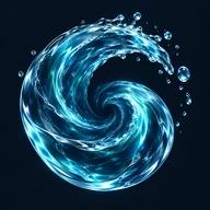 Navier Stokes Explained app icon: a swirl of water